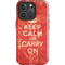 Keep Calm and Carry On Distressed iPhone 16 Pro Impact Case